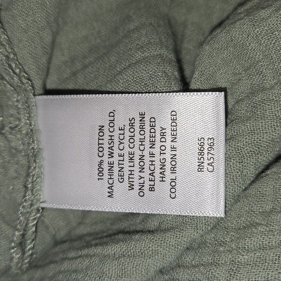 Caslon Gauze Funnel Neck Cotton Blend Long Sleeve Top Green Size L NWOT - Picture 10 of 11